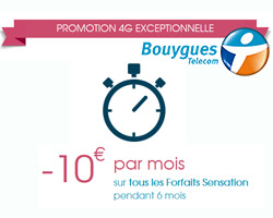 actualité Promotion exceptionnelle ! 10€ de réduction sur les Forfaits Sensation 4G pendant 6 mois