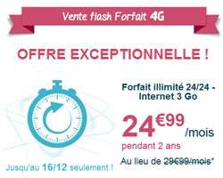 actualité Vente Flash sur le forfait Sensation 4G 3Go