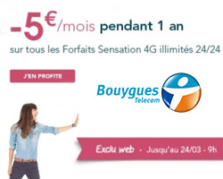 actualité -5€ sur les forfaits Sensation 4G pendant 1 an