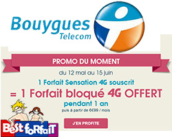 actualité 1 forfait mobile acheté, un forfait mobile offert chez Bouygues Télécom