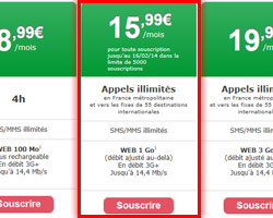 actualité Nouvelle offre sans engagement à 15,99€/mois