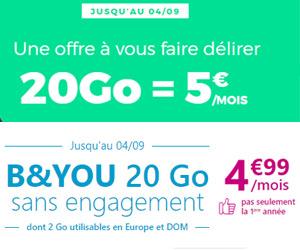 actualité Des forfaits illimités avec 20Go d'internet à 5€ chez Bouygues et Red by SFR