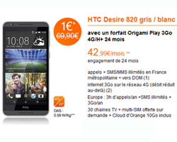 actualité Les bons plans du web avec le HTC Desire 820 à 1€