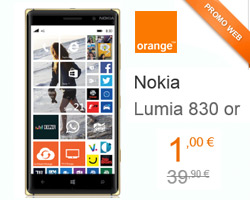 actualité Nokia Lumia 830 or à 1€ avec un forfait