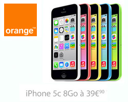 actualité Vente Flash Orange sur l'iPhone 5c 8Go à 39,90€