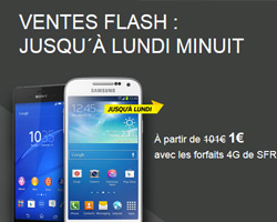actualité Vente flash SFR sur 5 mobiles à partir de 1€ jusqu'au 27 avril 2015