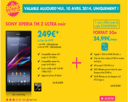 actualité Moitié prix sur le Sony Xperia Z Ultra chez Sosh