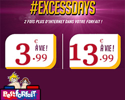 actualité ExcessDay forfait mobile à vie Virgin Mobile à 9.99€ et 13.99€